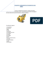 Equipos y Herramientas Utilizados en Una Obra