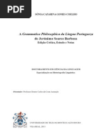 A Grammatica Philosophica Da Lingua Portugueza