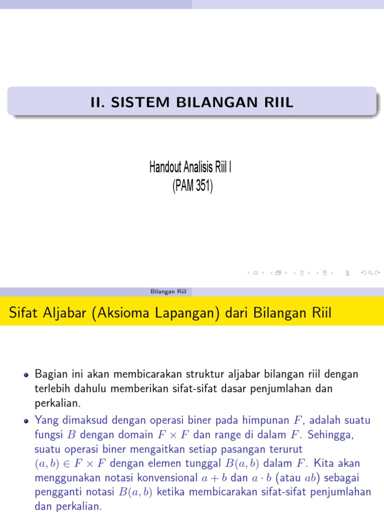 Sifat dan Teorema Bilangan Riil | PDF
