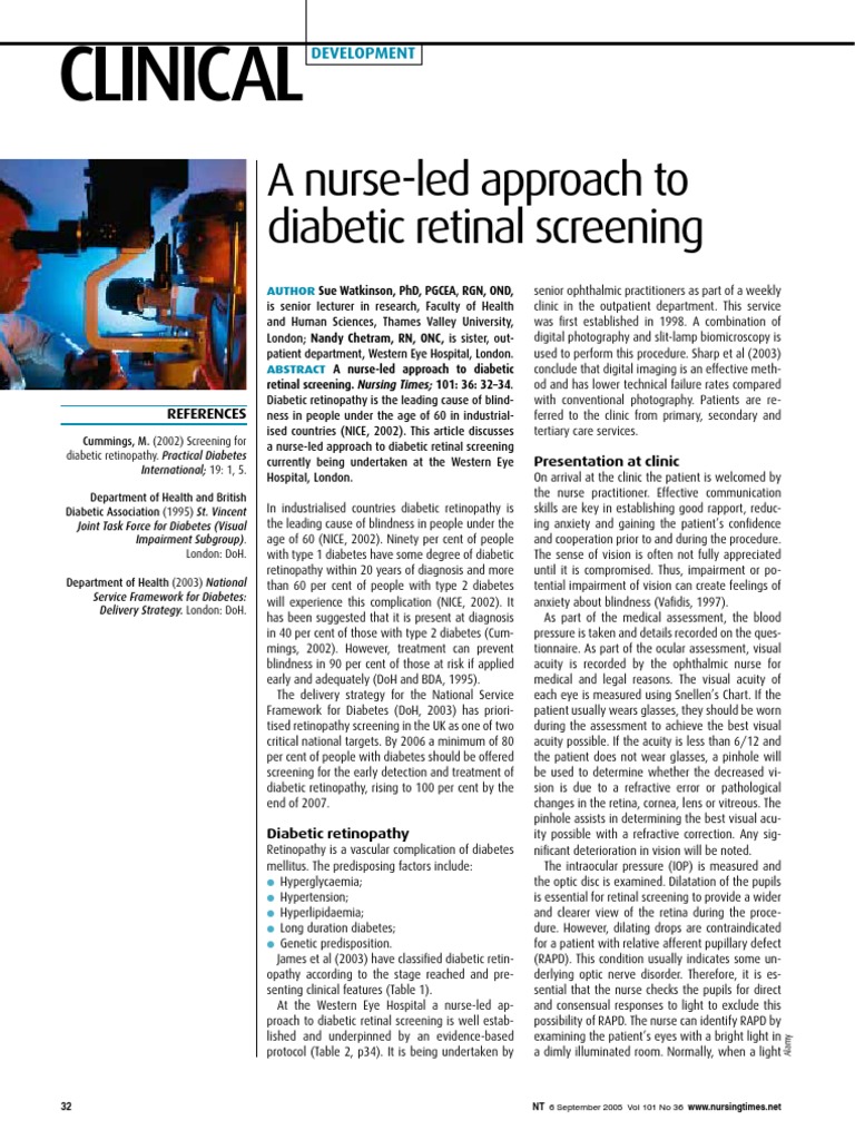 050906A Nurse Led Approach To Diabetic Retinal Screening 2 | PDF ...