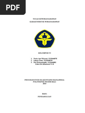 Makalah Karakteristik Kewirausahaan