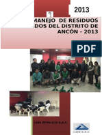 (III) Plan de Manejo de Residuos Solidos 2013