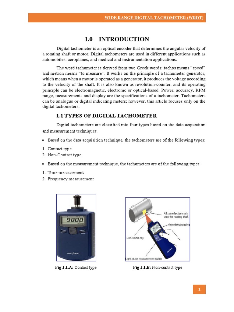 Digital Tachometer Project Report PDF Electronic Engineering Electricity