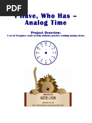 i Have Who Has Analog Time