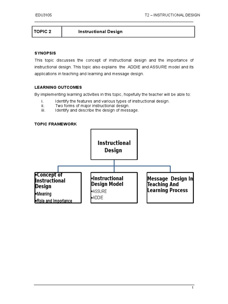 Topic 2 Instructional Design | PDF | Instructional Design | Learning Styles