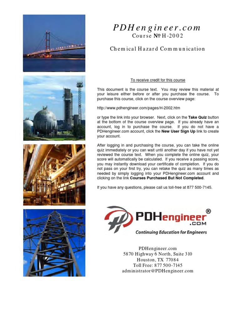 Chemical Hazard Communication Course | PDF | Occupational Safety And ...