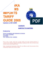 Sri Lanka Customs tariff - 2005
