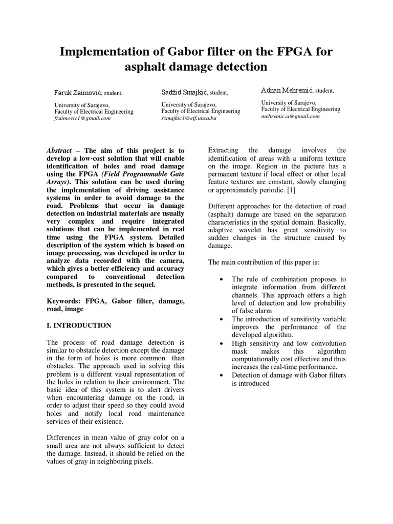 Implementation of Gabor Filter On FPGA | PDF | Mathematical Analysis ...