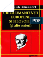 Edmund Husserl - Criza Umanitatii Europene Si Filosofia (1)