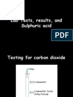 Lab Tests, Results, and Sulphuric Acid