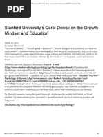 Stanford University's Carol Dweck On The Growth Mindset and Education