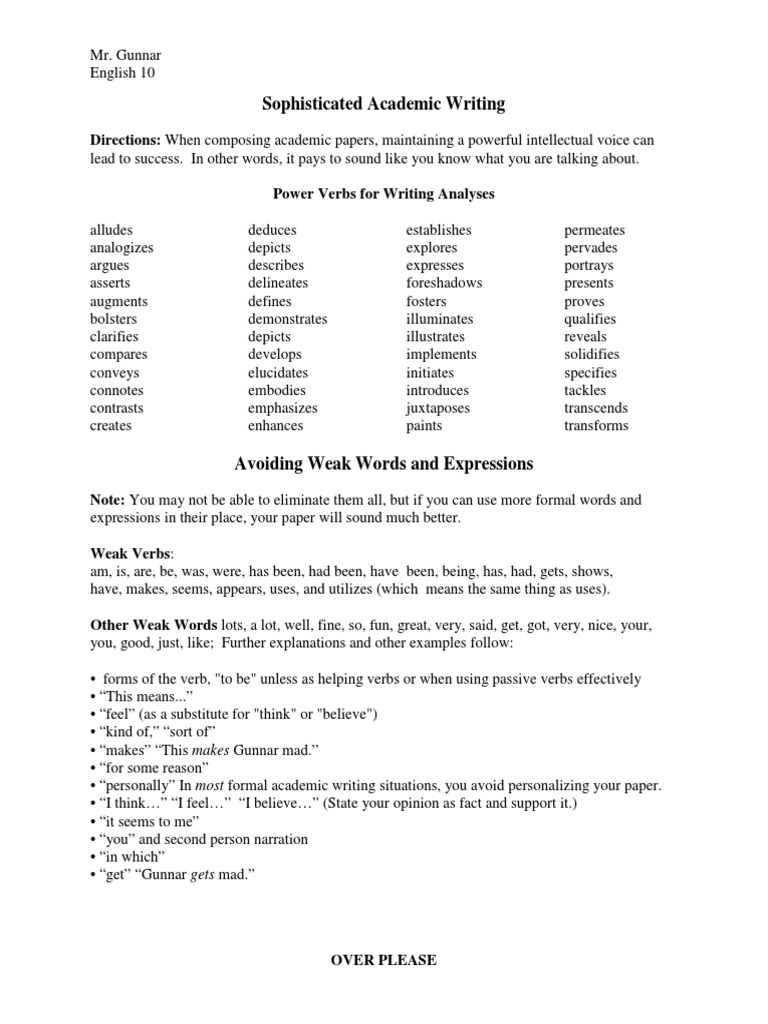sophisticated words for an essay