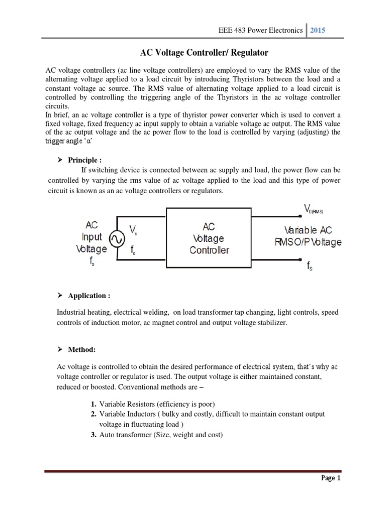 AC Voltage Regulator in Power Electronics | PDF | Alternating Current ...