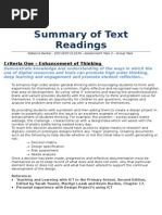 Summary of Text Readings 2