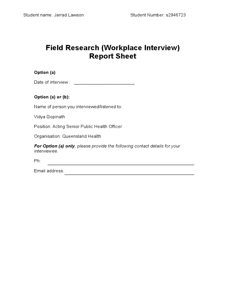 Interview Reoprt | PDF | Self-Improvement