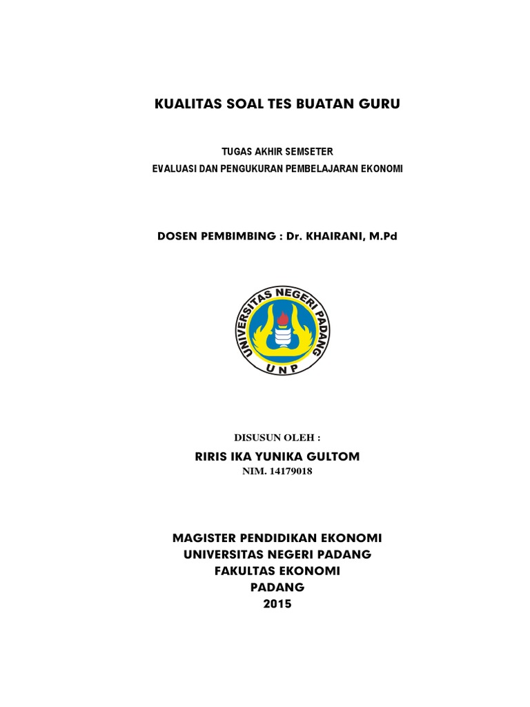 Kualitas Soal Tes Buatan Guru