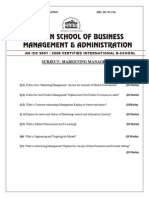 Subject:-Marketing Management: An Iso 9001: 2008 Certified International B-School