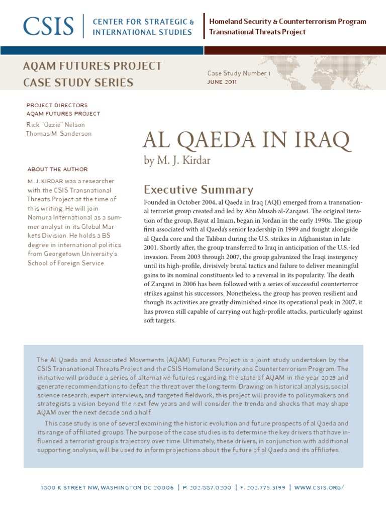 Al Qaeda in Iraq: Aqam Futures Project Case Study Series | PDF