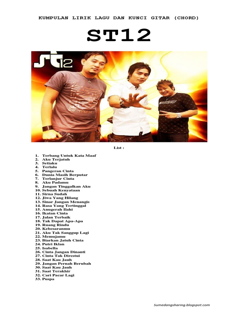 Kumpulan Kunci Gitar Lagu St12