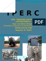 Iperc: Osh Training Institute Latinoamerica Ing° Luis Baca Vergara. Oshacademy-Usa. Register #6019