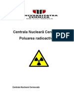 Poluarea radioactiva. Centrala Nucleara Cernavoda