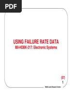 Using Failure Rate Data: Mil-HDBK-217: Electronic Systems