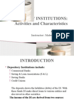 Depository Institutions: Activities and Characteristics: Instructor: Mahwish Khokhar