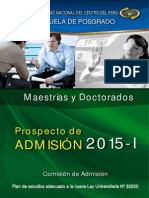 Prospecto Admision Posgrado-2015 - (UNCP)
