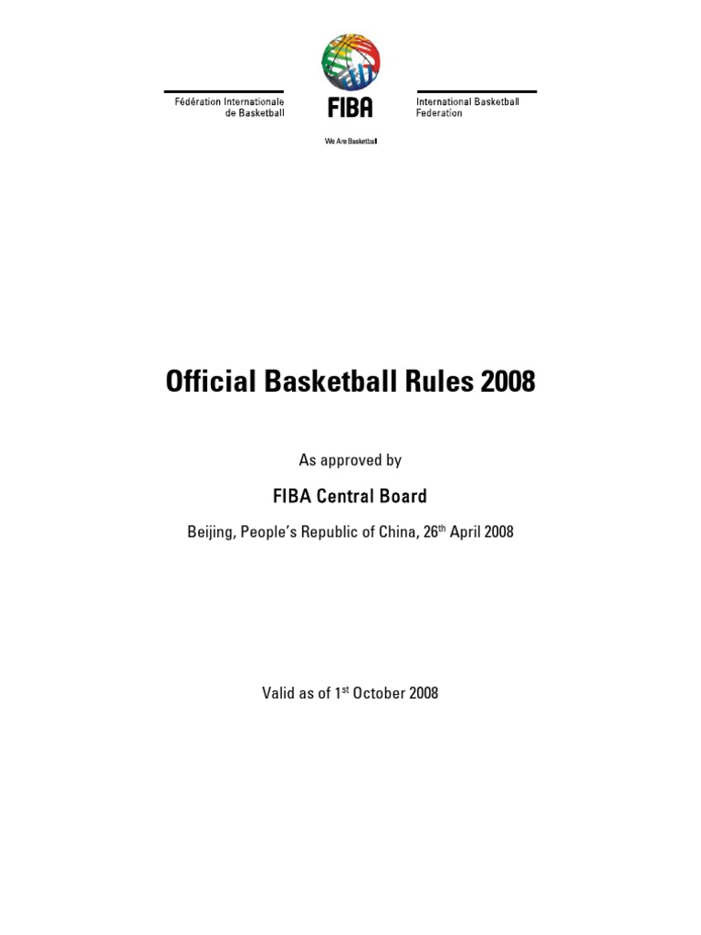 Official Basketball Rules 2008 PDF