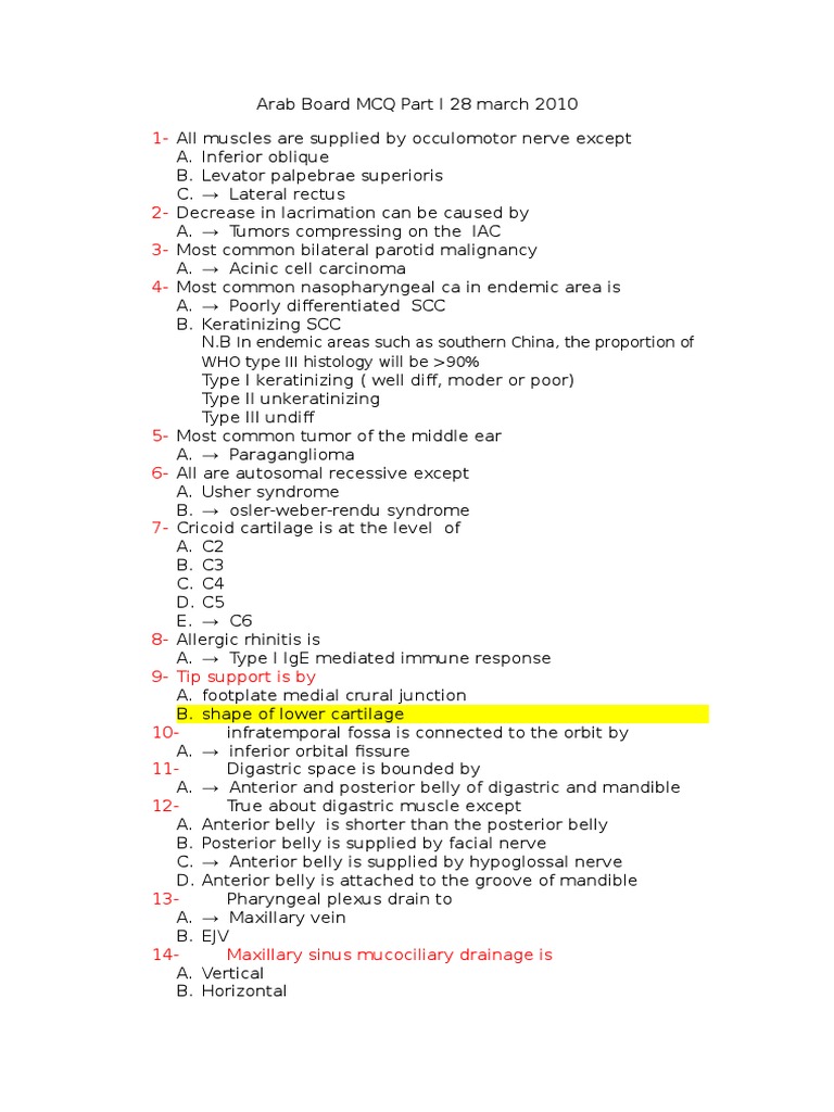 ARAB BOARD NEUROSURGERY EXAM MCQS visual data 4