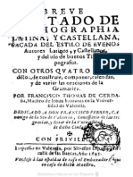 Gramáticas - 1645 - Breve Tratado de Orthographia Latina Y - Francisco Thomas de Cerdaña