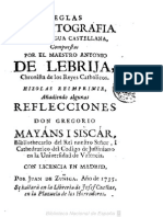 Gramáticas - 1735 - Reglas de Ortografia en La Lengua Castellana - Antonio de Lebrija - Madrid, 1735