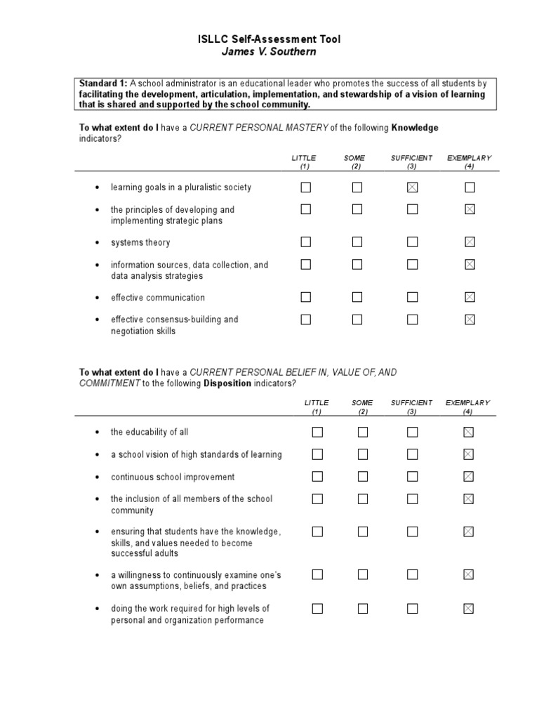Isllcselfassessment - Southern 1 | PDF | Goal | Strategic Management
