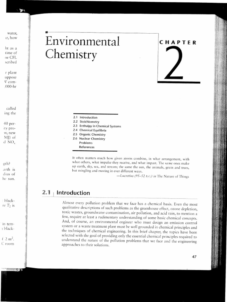 1c. Chapter 2. Environmental Chemistry PDF | PDF