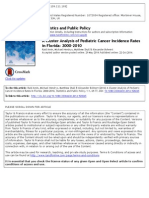 A Cluster Analysis of Pediatric Cancer Incidence Rates in Florida: 2000-2010