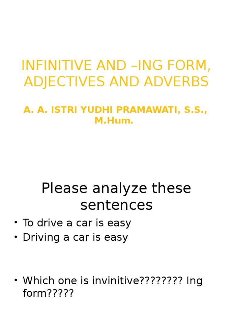 Infinitives and -ing Forms Explained | PDF | Adjective | Verb