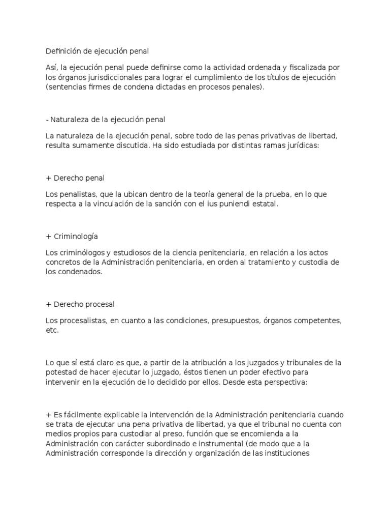 Definición y aspectos de ejecución penal | PDF | Pena capital | Castigos