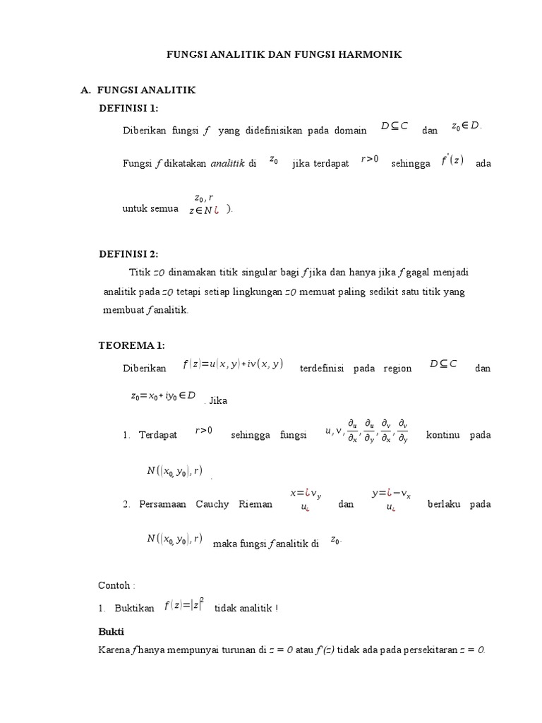 Fungsi Harmonik Analisis Kompleks