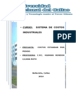 Costos Estandar Por Pedido