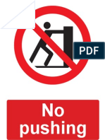 No Pushing Prohibition Sign