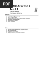 Physics Chapter 1 Test