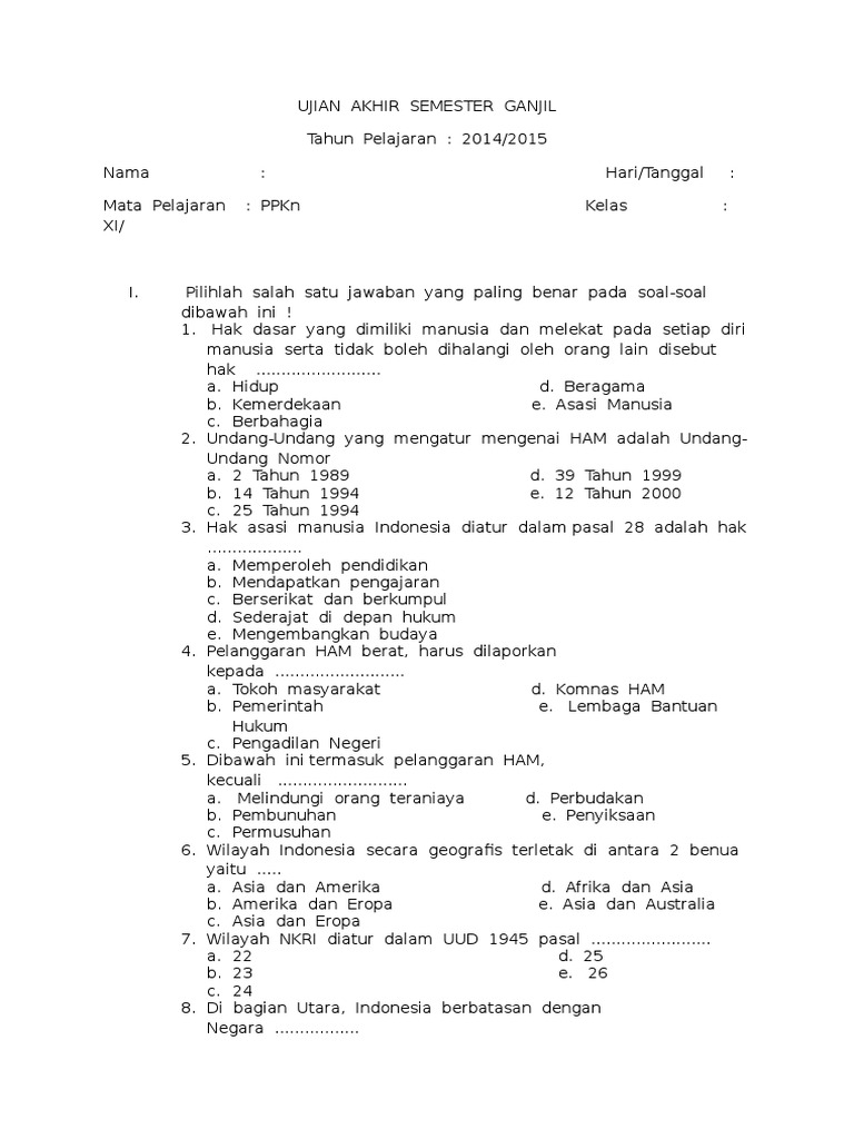 Soal Tbsm Kelas 11