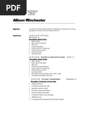 HVAC Resume