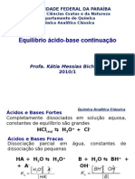 Equilíbrio ácido-base e cálculo de pH em soluções aquosas