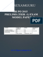 SBI PO Preliminary Model Paper 3