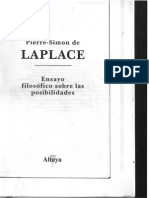 Laplace Pierre Simon de - Ensayo Filosofico de La Teoria de Probabilidades