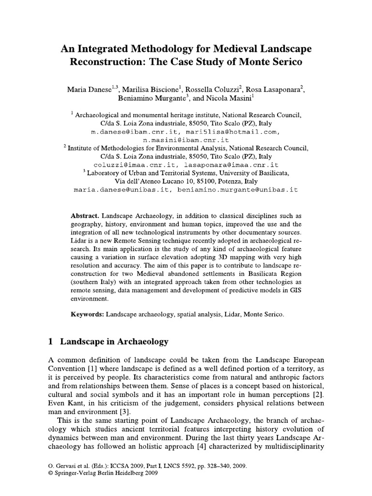 An Integrated Methodology For Medieval Landscape Reconstruction The ...