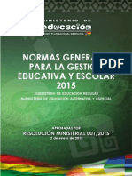 NORMAS GENERALES PARA LA GESTIÓN EDUCATIVA Y ESCOLAR - Resolucion - 001-2015