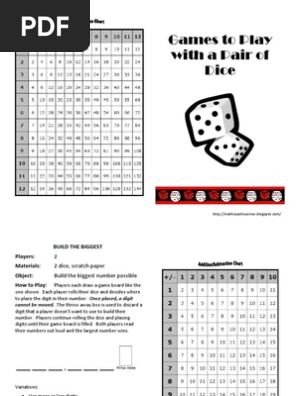 Games Games to Play with a Pair of Dice.pdfto Play With a Pair of Dice