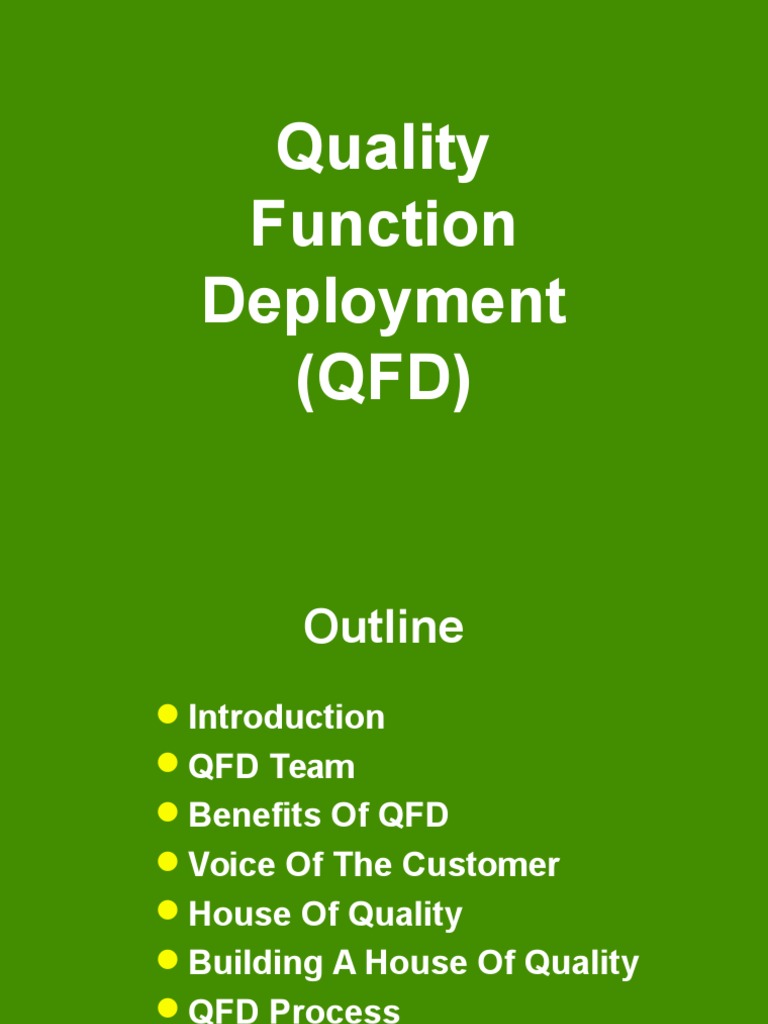 Quality Function Deployment PDF Production And Manufacturing Business